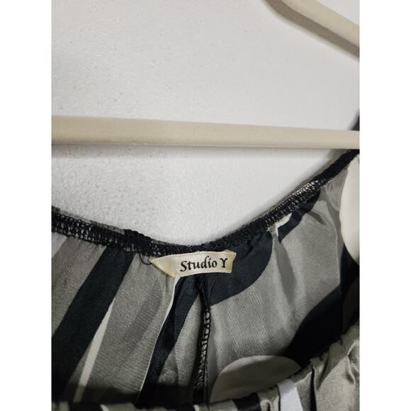 Vintage y2k Studio Y Peplum Office Siren Fairy Grunge Polka Dot Shirt Satin - Picture 6 of 7